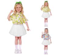 Générique Tenue de Spectacle pour Filles - Ensemble Élégant pour Danse Chorale Scolaire et Événements Festifs (Yellow, 4-5 Years)