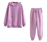 Générique Tenue De Sport Stretch Femme Ensemble Molleton Confortable Chaud Hiver Survêtement À Capuche Printemps Sportswear Élastique Maison Style Tracksuit D'hiver Léger Grande Taille