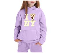 Générique Tenue Décontractée Hiver Fille Ville Nom Lieu Sweat à Capuche Pantalon Long Vêtements Corsage(Purple, 18-24 Months)