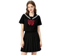 Générique Tenue Écolière Japonaise - Tenue Traditionnelle avec Nœud Papillon | Costume Robe Uniforme Déguisement Pour Fille - Pour Scène, Cosplay, Événements, Fêtes, Et