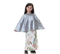 Générique Tenue Fille Asie du Sud Est Feuille Imprimé Batwing Haut Et Robe Ensemble Décontracté pour Quotidien Printemps Été Vêtement pour Enfant Âge(Grey, 12-13 Years)