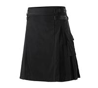 Générique Tenue Medievale Homme, Kilt Ecossais Homme Gris Grande Taille Steampunk Jupe Plissée Médiévale en Coton Longue Tartan Irlandais Gothique Cosplay Chic À Séchage Rapide Complet