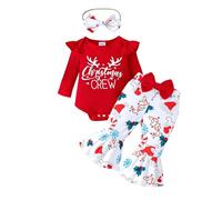 Générique Tenue Pere Noel Bebe Combinaison Enfant Hiver Ensemble Enfants Garçons Barboteuse Garçon Chapeau Pantalon Bonnet Déguisement Bonhomme De Neige Mon Premier (A #Blanc,12-18 mois)