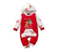 Générique Tenue Pere Noel Bebe Garcon Combinaison Hiver Ensemble Enfant Motif Fleurs Body Mon Premier Grenouillere Et Pantalon Costume De Carnaval Cosplay Garçon (A #Rouge,12-18 Mois)