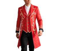 Générique Tenue pour adulte cosplay élégante - cour médiévale prestigieuse princière - Habit foire historique raffiné élaboré - Vêtement scène formelle classique sophistiqué (Red, L)