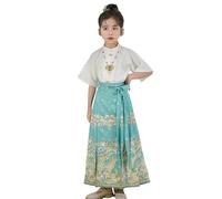 Générique Tenue pour Enfants Robe Chinoise pour Filles,Jupe à tête de Cheval,Style Classique Chinois,Manches Courtes,Costume Ancien