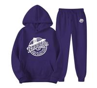Générique Tenue Sportive pour Homme Sweat Shirt Oversized à Manches Longues avec Motifs Lettres pour un Usage Quotidien(Purple, XL)