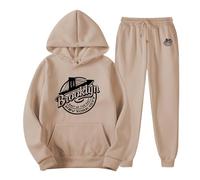 Générique Tenue Sportive pour Homme Sweat Shirt Oversized à Manches Longues avec Motifs Lettres pour un Usage Quotidien(Khaki, M)