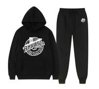 Générique Tenue Sportive pour Homme Sweat Shirt Oversized à Manches Longues avec Motifs Lettres pour un Usage Quotidien(Black, XXXL)