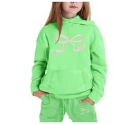 Générique Tenue Sweat à Capuche Enfant Noeud Papillon Imprimé Décontracté Confortable Vêtements Quotidien Corsage(Green, 12-13Years)