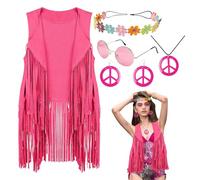 Générique Tenues Disco Accessoires Hippie, Costume des Années 60 et 70 pour Femme, Costume hippie doux | Accessoires hippies, tenues disco, détails à franges pour Halloween, anniversaire, Pâques