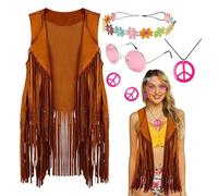 Générique Tenues Disco Accessoires Hippie, Costume des Années 60 et 70 pour Femme, Costume hippie doux | Accessoires hippies, tenues disco, détails à franges pour Halloween, anniversaire, Pâques