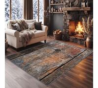Générique Terres Désolées Grain Bois Planche Bois Tapis Salon 100 x 160 cm | Vieilli Rétro Antidérapant Tapis Lavable en Machine Carpet Interieur Doux, Chambre, Descente de Lit, Salle a Manger, Cuisine