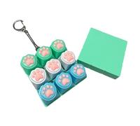 Générique Testeur de commutateurs mécaniques à 9, Green White Blue | Porte-clés en Silicone coloré avec commentaires tactiles cliquables pour adultes et étudiants, porte-clés Portable