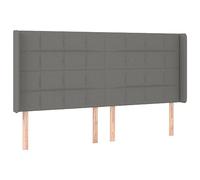 Générique TêTe De Lit avec LED 203 Cm en Tissu Gris Foncé, Bandes LED USB, Hauteur RéGlable, Rembourrage Mousse, Chambre Adulte, 203 x 16 x 118/128 cm