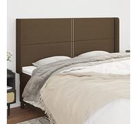 Générique Tête de lit avec Oreilles Marron foncé 183x16x118/128 cm Tissu,Meubles, Lits & Accessoires, Têtes et Pieds de lit, Brun (Poids 23.25KG)-9457