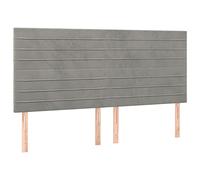 Générique Tête de lit Gris Clair 180x5x118/128 cm Velours | Pieds en bois robustes, Hauteur réglable, Dossier confortable, Livré avec notice de montage