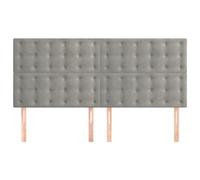 Générique Tête de Lit Velours, Gris Clair, Hauteur Réglable, Style Classique, Pieds en Bois, Confort de Dos - pour Chambre Adulte ou Suite Parentale, 160 cm, Haut