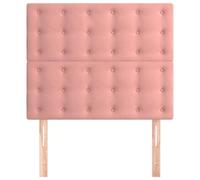 Générique Tête de Lit Velours, Rose, Hauteur Réglable, Style Classique, Pieds en Bois, Confort de Dos - pour Chambre Adulte ou Suite Parentale, 100 cm, Haut