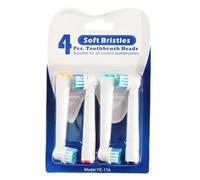 Générique Têtes Brosse À Dents - Tête Rotative Ronde Poils Doux | Lot 4 Accessoires Portables Poils Souples | Pack Remplacement Têtes Brosse pour Maison Salle Bain Voyage