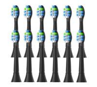 Générique Têtes de brosse, compatible avec Philips, 3100 4100 4300 | Pour 5300, 5500, 6100, 9000 Series; tête de brosse adulte en plastique à clipser(12pcs Black)