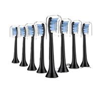 Générique Têtes de brosse, compatible avec Philips, 4100 5100 6500 C3 | W3, DiamondClean(Smart)9000, 9400, HX9322, HX9331, HX9332, HX9334, HX9336, HX9340(8pcs Black)