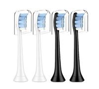 Générique Têtes de brosse, compatible avec Philips, 4100 5100 6500 C3 | W3, DiamondClean(Smart)9000, 9400, HX9322, HX9331, HX9332, HX9334, HX9336, HX9340(2White 2Black)