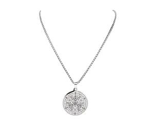 Générique Tétragrammaton Sceau de protection de la Roue de la Fortune Collier AGLA Hexagramme Hexagramme Bijoux de métaphysique
