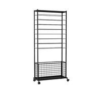 Générique Textile Commercial Fabric Storage Rack,Staircase Design,Small Textile Hanger Carpet,for Supermarkets Retail Stores Families(Black,100x32x150cm)