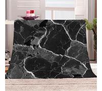 Générique Texture De Marbre Noir Et Blanc Manta de franela 3D Suave - Cubre Sofá/Cama 220x240 cm,Pierre Naturelle Estampado 3D Ultrarealista,Polar Caliente,Lavable,Hogar/Dormitorio