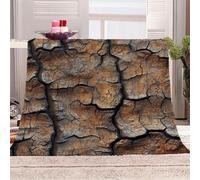 Générique Texture D'écorce Sèche Et Craquelée Manta de franela 3D Suave - Cubre Sofá/Cama 270x230 cm,Traces du Temps Estampado 3D Ultrarealista,Polar Caliente,Lavable,Hogar/Dormitorio