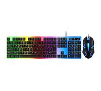 Générique TF230 Ensemble de Clavier Jeu Filaire à Sensation Mécanique avec Rétro-Éclairage LED RVB Silencieux Plug-and-Play USB pour Jeux sur PC Ordinateur Portable et Usage Bureau
