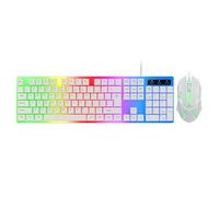 Générique TF230 Ensemble de Clavier Jeu Filaire USB à rétroéclairage LED avec Sensation mécanique Touches silencieuses Design Plug Play pour PC Joueurs Laptop et Utilisation Bureau