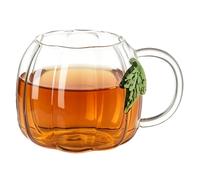 Générique Thanksgiving Glass Tea Mug - 550ml Autumn Pumpkin Shaped For Milk | Crafted From Clear Glass With A Generous 550ml Capacity, Ideal For Serving Coffee, Tea, Milk, Or Seasonal Beverages.