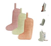 Générique The Boot Bag Of Your Dreams Quilted Portable Tall Boot Storage Organizer with Handle - Dust Proof Travel Shoe Protector Bags for Scuff-Free Cowboy Boots. (Brown+Pink+Green)