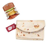 Générique The Burrito Wallet with Foil Bag, Giant Tortilla Leather Purse, Neutral Leather Tortilla Travel Card Holder Organizer (Small)