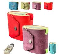 Générique The Cash Wrap Wallet with Clasp - Full-Grain Leather Money Organizer with Magnetic Snap, Fast Access Bill Holder for 1-99 Bills(Purple+Red)