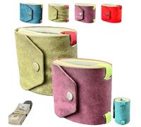 Générique The Cash Wrap Wallet with Clasp - Full-Grain Leather Money Organizer with Magnetic Snap, Fast Access Bill Holder for 1-99 Bills(Green+Purple)