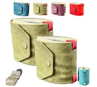 Générique The Cash Wrap Wallet with Clasp - Full-Grain Leather Money Organizer with Magnetic Snap, Fast Access Bill Holder for 1-99 Bills(green2pc)
