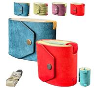 Générique The Cash Wrap Wallet with Clasp - Full-Grain Leather Money Organizer with Magnetic Snap, Fast Access Bill Holder for 1-99 Bills(Blue+Red)