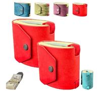 Générique The Cash Wrap Wallet with Clasp - Full-Grain Leather Money Organizer with Magnetic Snap, Fast Access Bill Holder for 1-99 Bills(Red2pc)