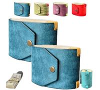 Générique The Cash Wrap Wallet with Clasp - Full-Grain Leather Money Organizer with Magnetic Snap, Fast Access Bill Holder for 1-99 Bills(Blue2pc)