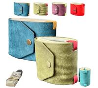 Générique The Cash Wrap Wallet with Clasp - Full-Grain Leather Money Organizer with Magnetic Snap, Fast Access Bill Holder for 1-99 Bills(Blue+Green)