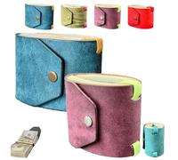 Générique The Cash Wrap Wallet with Clasp - Full-Grain Leather Money Organizer with Magnetic Snap, Fast Access Bill Holder for 1-99 Bills(Blue+ Purple)