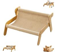 Générique The Claw Lounge, Cat Sisal Chair, 2-in-1 Wear-Resistant Cat Scratch Pad and Lounger, Rocker with Cooling Mat for Cats (Linen Style)