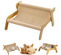Générique The Claw Lounge, Sisal Cat Chair, 2 in 1 Cat Hammock Lounge, Elevated Lounge Chair with Sisal Scratcher, Cooling Mat for Indoor Cats (Linen)
