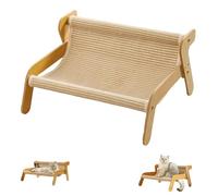 Générique The Claw Lounge, Sisal Cat Chair, 2-in-1 Cat Scratch Pad and Lounger, Wavy Design Rocker Providing Claw Trimming and Comfort, with Cooling Mat, for Indoor Cats (Linen Style)