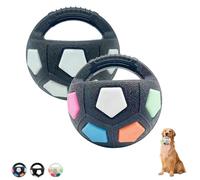 Générique The Dog Calming Ball, Pet Dog Football Shape Toy, Interactive Toss and Fetch Play, Rubber, Squeaky, for Water Play, Training & Outdoor Game (Black A+Black B)