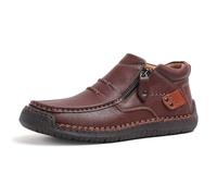 Générique The First Young Driving Boots Men, New Men’s Handmade Premium Leather Slip-On Driving Boots Travel, for Outdoor,everyday life (Dark Brown,36.5)