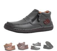 Générique The First Young Shoes Men, The First Young Driving Boots Men, Men’s Handmade Premium Leather Slip-On Driving Boots (47,Gray)
